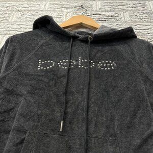Vintage Bling Logo‎ Bebe Suede Velvet Pullover Sweatshirt Hoodie Women’s Small
